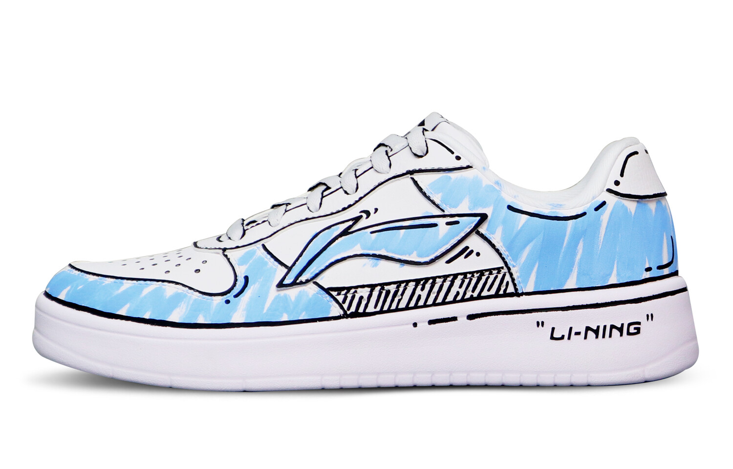 Кроссовки LINING Sports Life Collection Skateboarding Shoes Women's Low-top White/Blue, белый