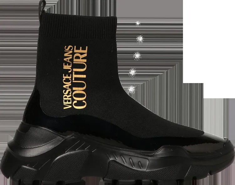 Кроссовки Versace Wmns Speedtrack Socks Black Gold, черный