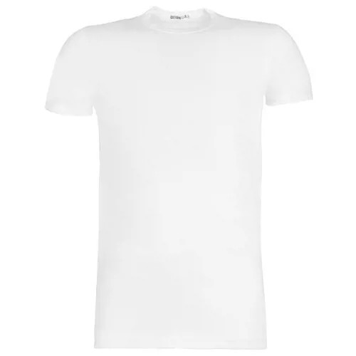 L'altra Cotonella Мужская хлопковая футболка с круглым вырезом горловины, белый, 54