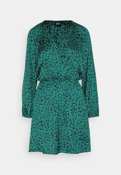 Платье Gap Wrap Mini Summer, зеленый
