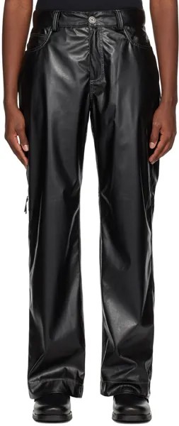 Черные брюки из искусственной кожи Finn Soulland