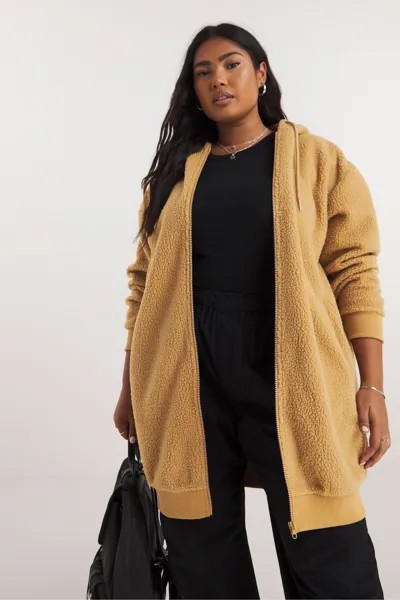 Худи Teddy на молнии Simply Be, коричневый