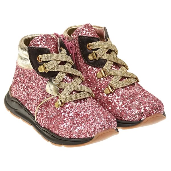Розовые ботинки с глиттером Monnalisa детские