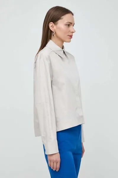 Хлопчатобумажная рубашка Max Mara Leisure, серый