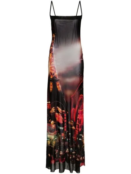 Jean Paul Gaultier платье макси с принтом Pigalle, черный