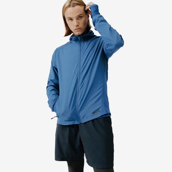 Куртка мужская ветрозащитная беговая - Run Wind синяя KALENJI, цвет blau