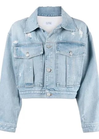 Givenchy укороченная джинсовая куртка с эффектом потертости