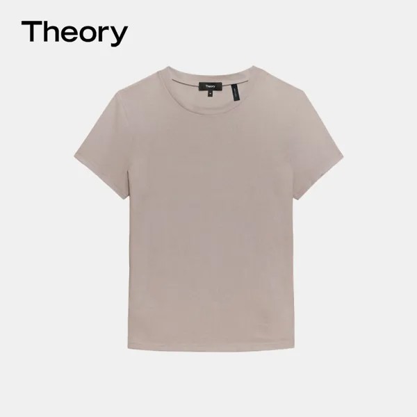 Футболка женская Theory с круглым вырезом и короткими рукавами, ореховый