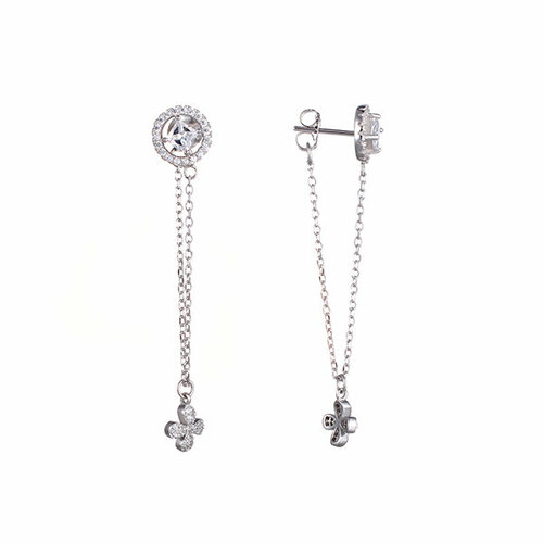 Серьги ELEMENT47, серебро, 925 проба, фианит