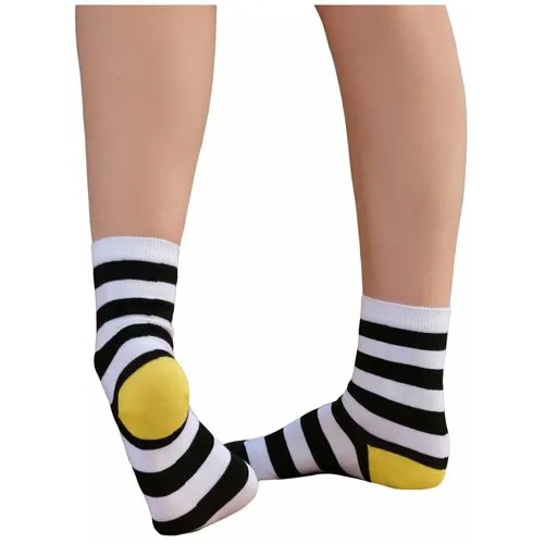 Женские носки с принтом LAMBONIKA Пятики, цвет: белый,желтый, размер: 38-40