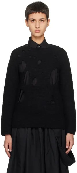 Черный рваный свитер Comme Des Garcons, цвет Black