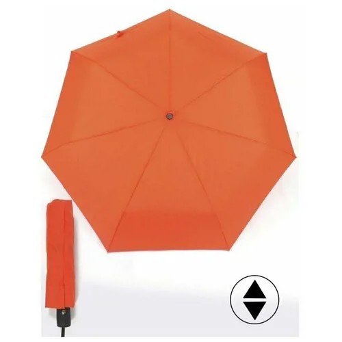 Зонт женский ТриСлона-L 3790D, R=54см, суперавт; 7спиц, 3слож, облегченный, однотонный, красный 245694