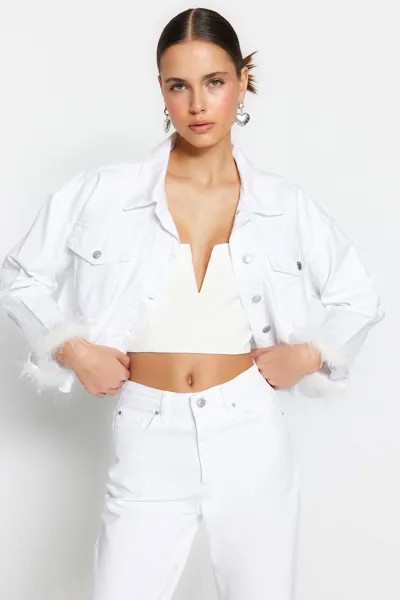 Куртка - Белый - Oversize Trendyol