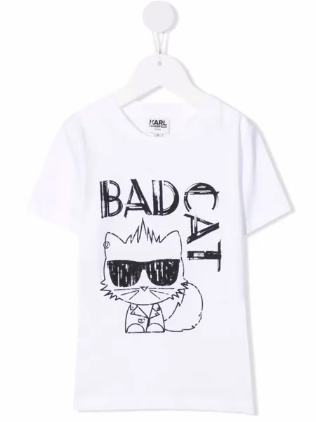 Karl Lagerfeld Kids футболка с принтом Bad Cat
