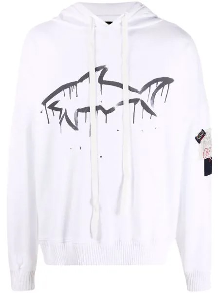 Greg Lauren X Paul & Shark худи оверсайз с принтом