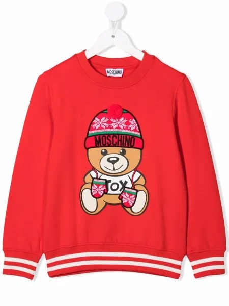 Moschino Kids толстовка с круглым вырезом и логотипом