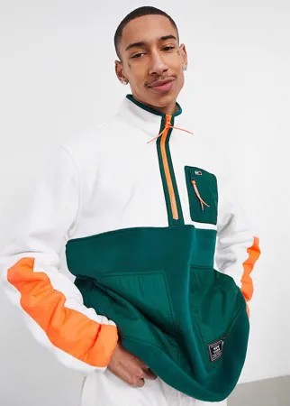 Белый комбинированный свитшот из флиса с молнией до груди Tommy Jeans Timeless
