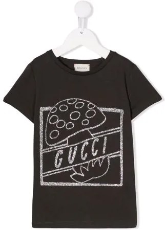 Gucci Kids футболка с блестками и логотипом