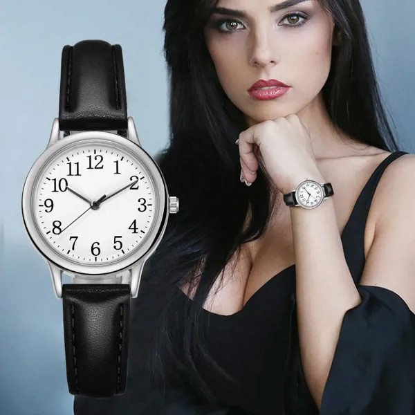 Арабские цифровые кварцевые часы Роскошный темперамент Дамский пояс Часы Аналоговые женские модные часы Простые часы Наручные часы Часы