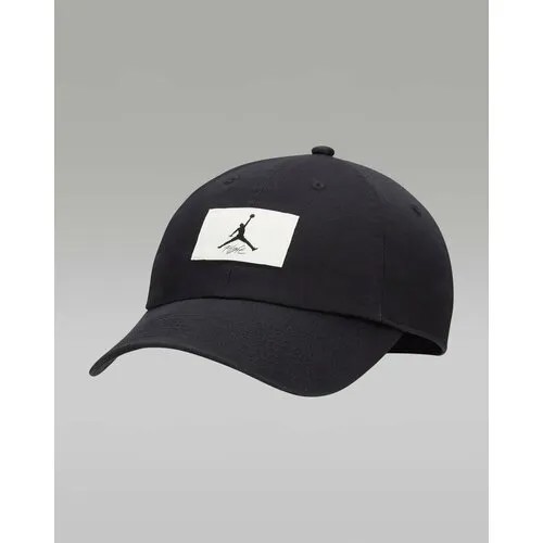 Бейсболка NIKE J CLUB CAP US CB FLT PATCH, размер S/M, черный, белый