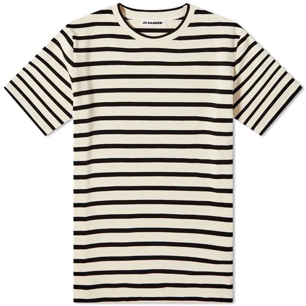 Футболка с полосатым логотипом Jil Sander