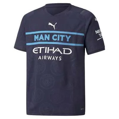 Реплика футболки Puma Mcfc 3Rd с коротким рукавом и V-образным вырезом с логотипом W Sponsor Youth Boy