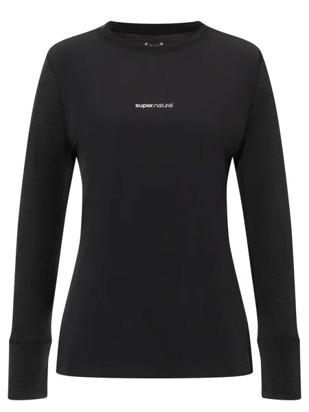 Лонгслив super.natural Merino T Shirt mit Softshell, черный