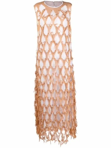 Maison Margiela платье с вырезами, коричневый