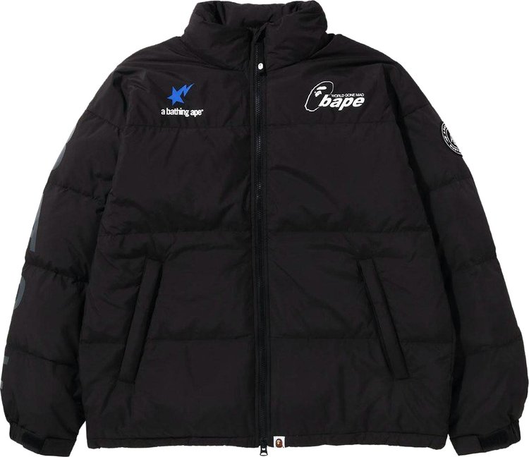 Куртка BAPE Soccer Game Graphic Relaxed Fit Down Jacket 'Black', черный