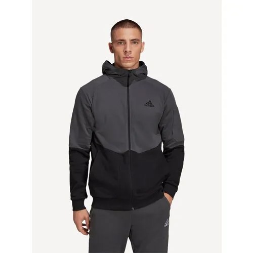 Олимпийка adidas, размер S, серый, черный