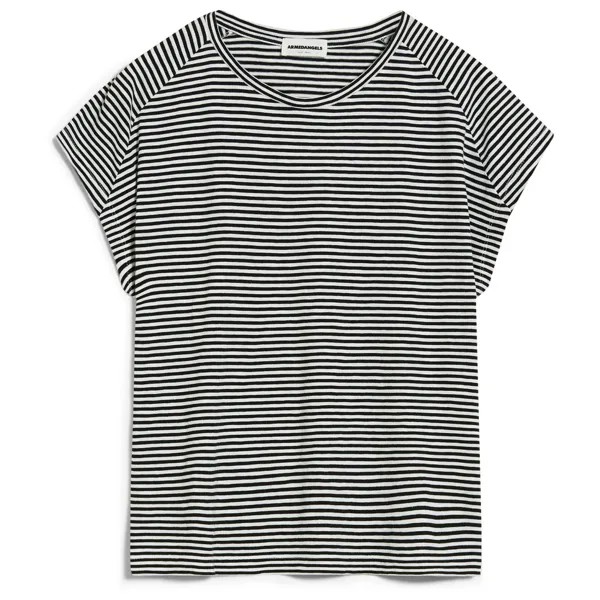 Футболка Armedangels Women's Oneliaa Lovely Stripes, цвет Black/Oatmilk
