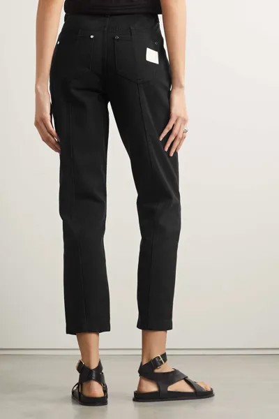 NINETY PERCENT укороченные джинсы прямого кроя Elliana с высокой посадкой, черный