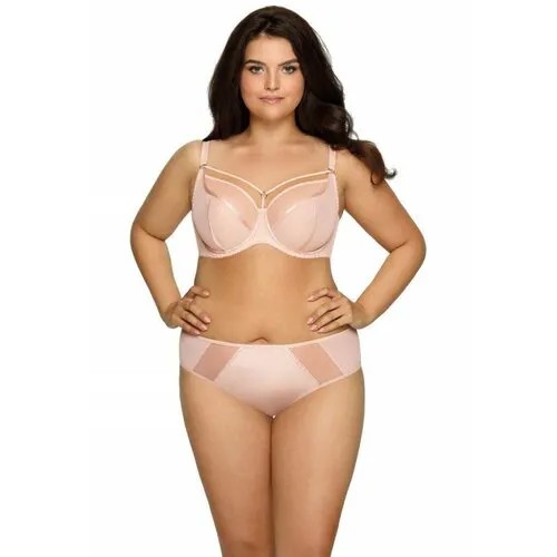 Бюстгальтер классика  Ava Lingerie, боковая поддержка, прозрачный, из сетки, гладкий, чашка формованная, на косточках, с глубоким вырезом, мягкая, бретели регулируемые, съемные, 2 шт.