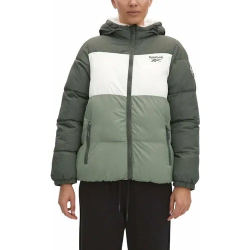 Пуховик Reebok Q4D Puffer Reversed Sherpa, размер XL, зеленый