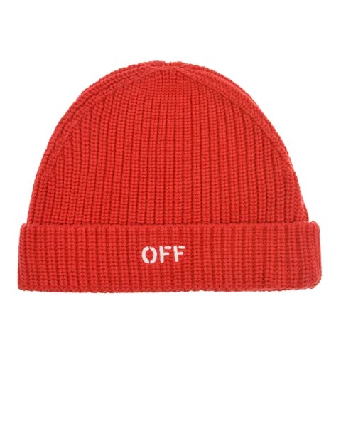 Красная шапка с белым логотипом Off-White детская