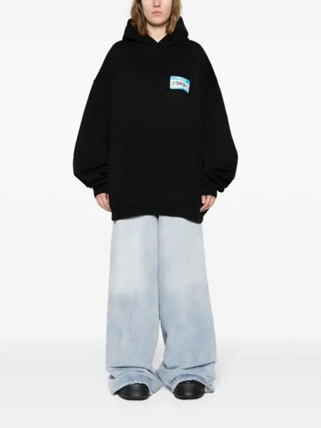 VETEMENTS худи с принтом Name-tag, черный