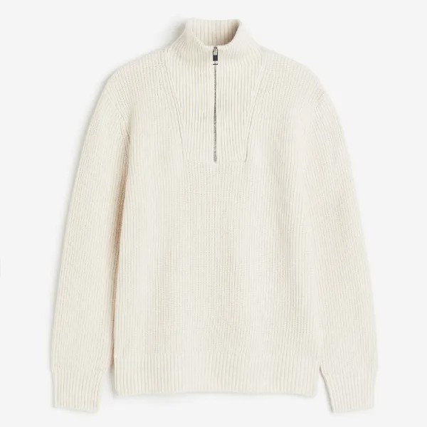 Свитер H&M Regular Fit Half-zip, светло-бежевый