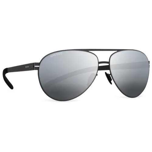 Титановые солнцезащитные очки GRESSO Santiago - авиаторы / серые