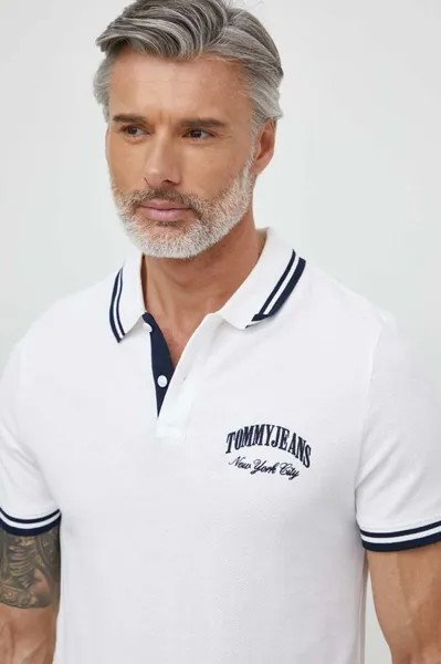 Хлопковое поло Tommy Jeans, белый