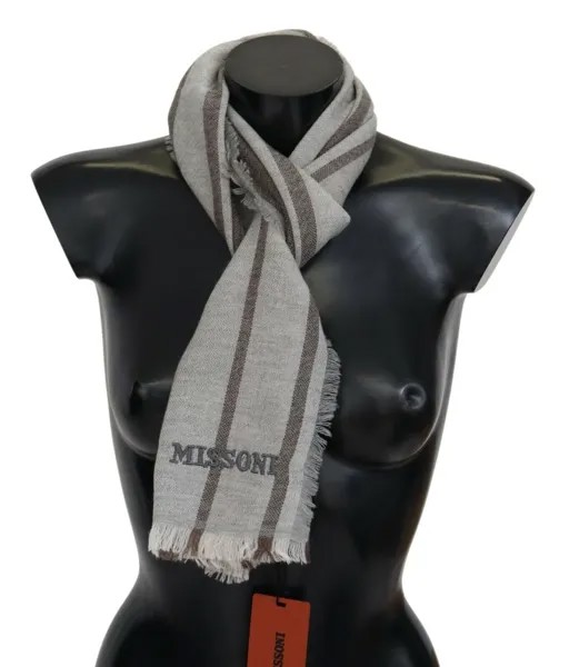 Шарф MISSONI, шерстяной разноцветный полосатый шарф унисекс с бахромой на шее, 160см x 29см 340 долларов США