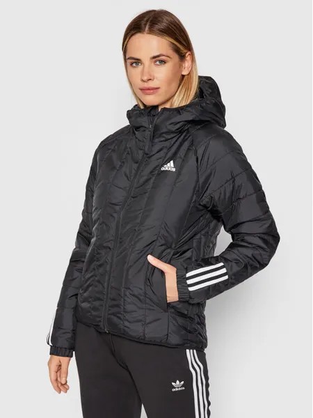 Пуховик стандартного кроя Adidas, черный