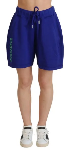 DSQUARED2 Шорты Синие хлопковые спортивные шорты с логотипом и высокой талией IT38/US4/XS Рекомендуемая розничная цена 400 долларов США