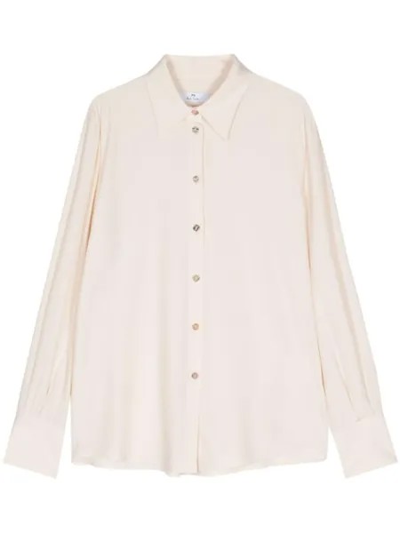 PS Paul Smith рубашка с косым воротником, нейтральный цвет