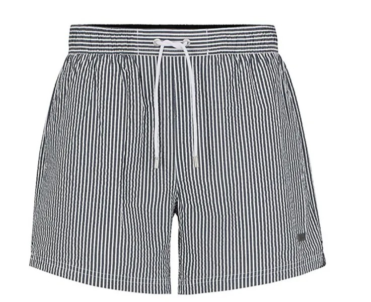 Мужские плавки из жатого хлопка в черную полоску Hugo Boss Velvetfish, черный