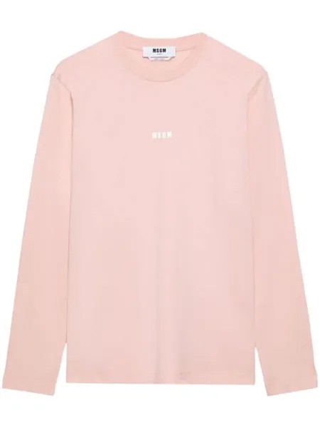MSGM футболка из хлопка с логотипом, розовый