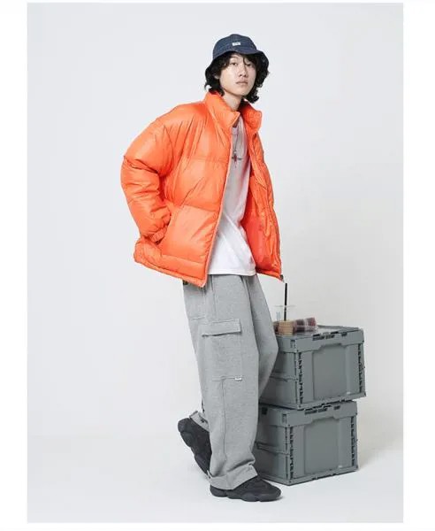 Мужской пуховик, зимняя теплая универсальная куртка, японский однотонный простой многоцветный Повседневный пуховик, 2021