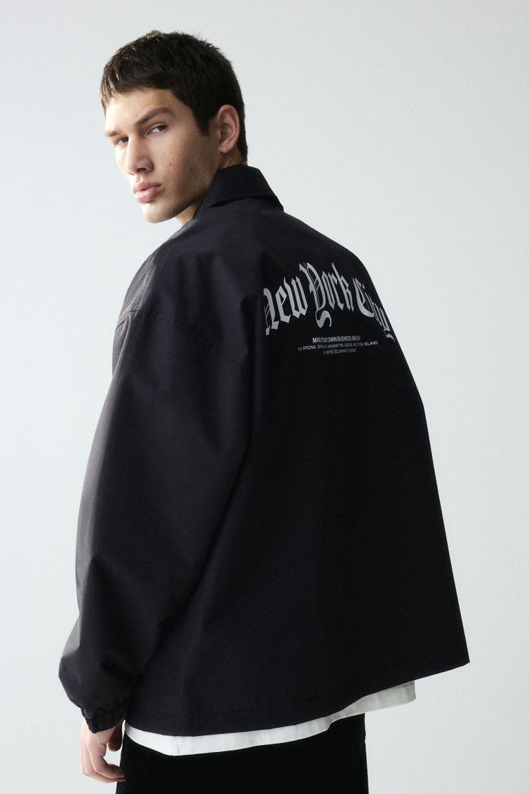Водоотталкивающая спортивная куртка свободного кроя H&M, черный