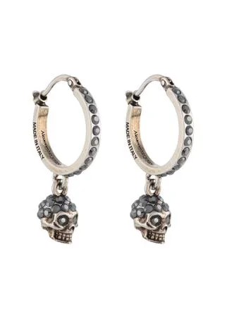 Alexander McQueen серьги-кольца с декором Skull