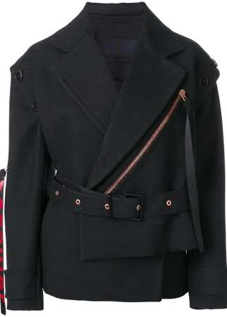 Proenza Schouler Belted Asymmetrical Logo Pull Coat