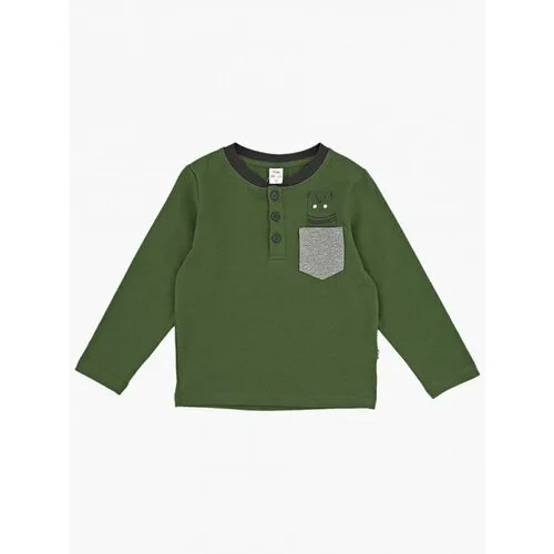 Лонгслив Mini Maxi, хлопок, размер 98, зеленый, хаки